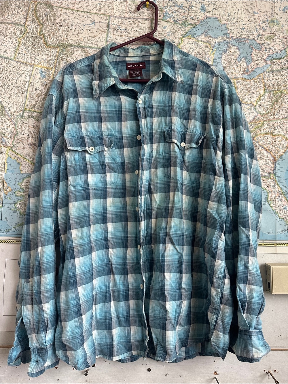 Nevada Men's Teal Plaid Lightweight Shirt Jacket